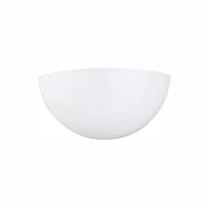 Elda 13 in. 1-Light White Transitional Wall Sconce Bathroom Light with White Acrylic Shade and LED Light Bulb