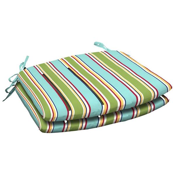 Arden Beach Stripe Wrought Iron Seat Pad (Pack Of 2)-DISCONTINUED