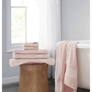 Cotton TENCEL 6-Piece Blush Solid Cotton Bath Towel Set