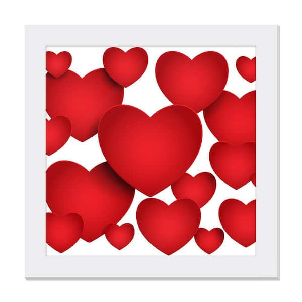 Unbranded Gallery-Grade Forever Love White Framed Acrylic Abstract Statement Wall Art 48 in. x 48 in. .