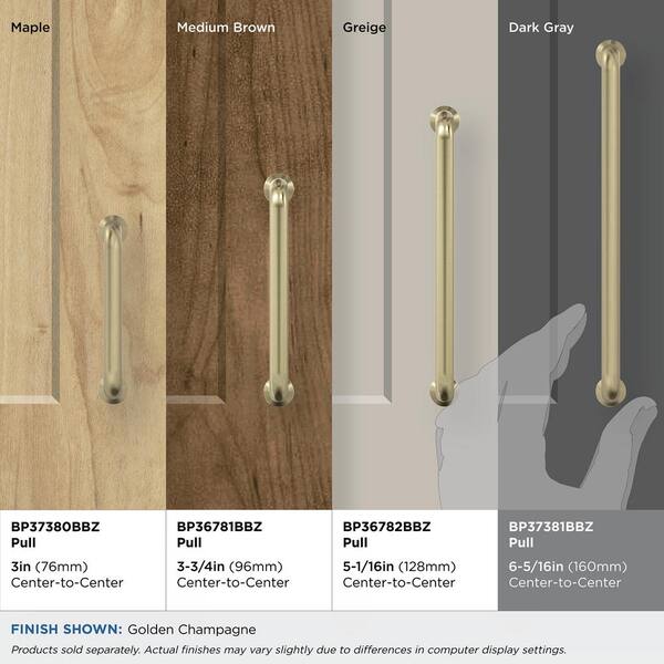 Amerock Factor 6-5/16 in. (160mm) Modern Golden Champagne Arch