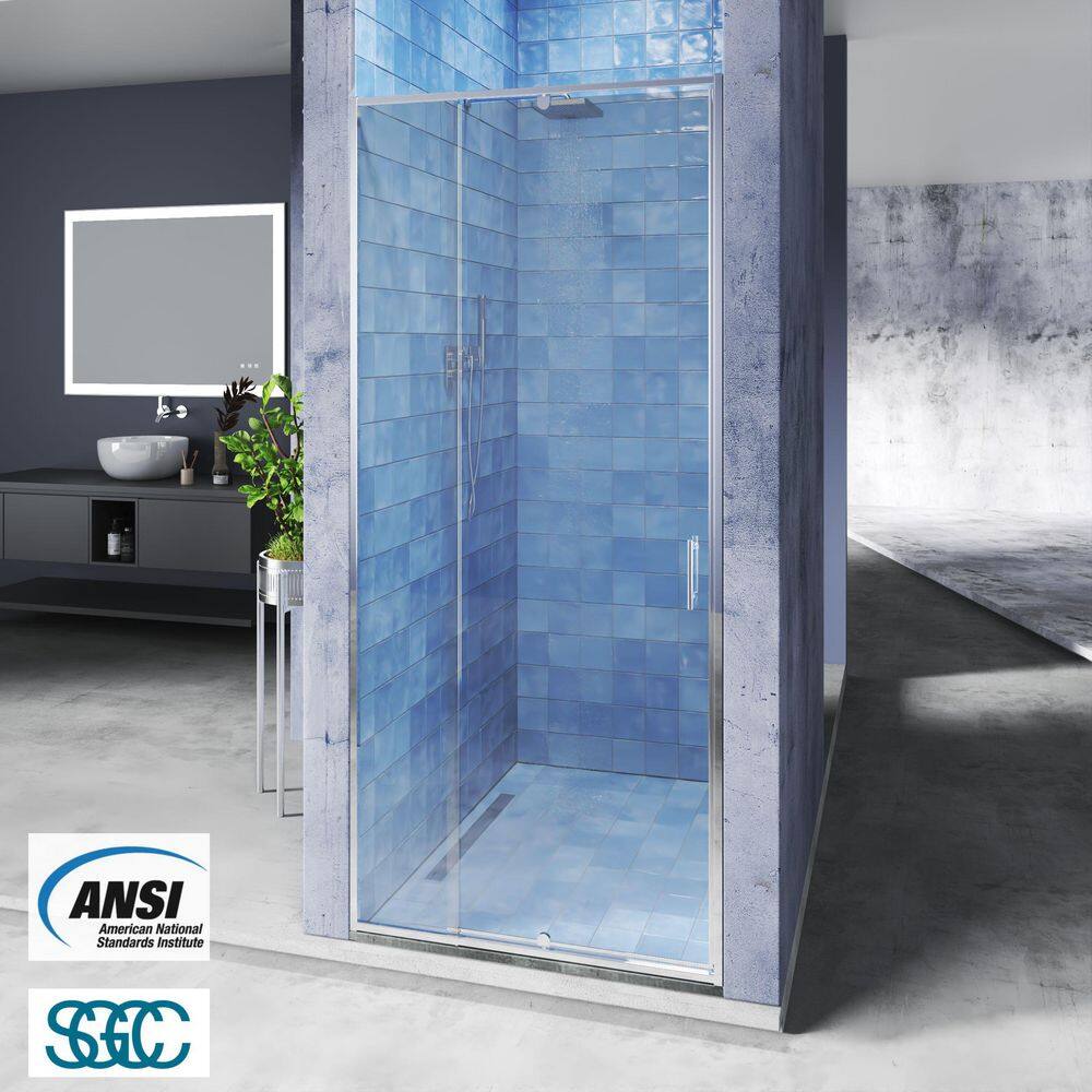 28 in. to 32 in. W x 72 in. H Framed Pivot Shower Door in Chrome with Clear Glass price history on PriceWatchPro