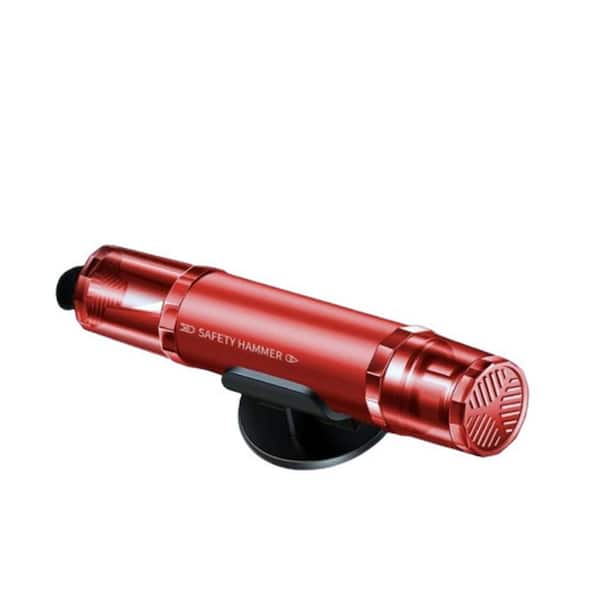 Aoibox 3.66 in. Concealed Screw Window Glass Breaker in Red, 2-in-1 Car Safety Hammer