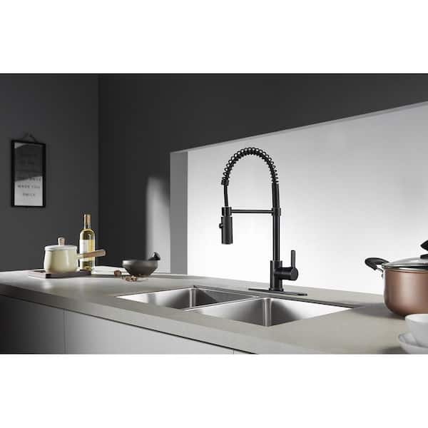 Continental Single-Handle Pull-Down Sprayer Kitchen Faucet in Naples Bronze