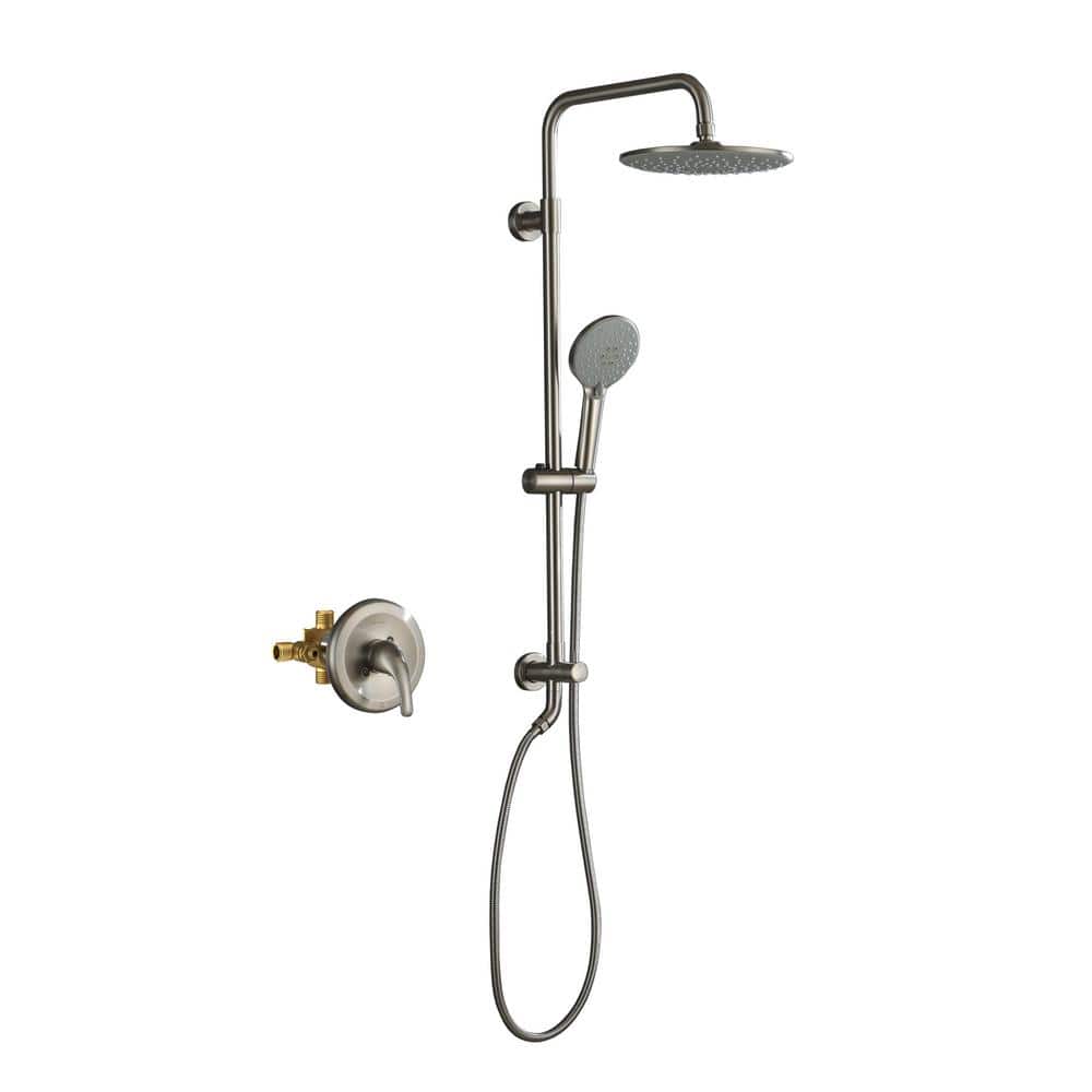 3-Spray Patterns with 2.5 GPM 10 in. Wall Mount Dual Shower Heads with Pres