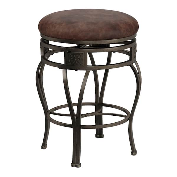 Hillsdale Furniture Montello 26 in. Gray Backless Swivel Counter Height Stool with Wood Panel