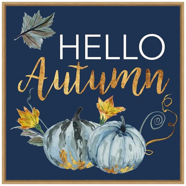 Amanti Art 22 in. Indigo Harvest II Fall/Thanksgiving Framed Canvas Box Wall Art