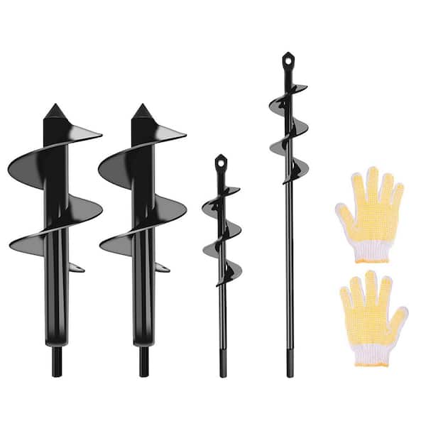 EVEAGE 1.6 in. 3 in. 4 in. Earth Auger Bit Suits, Garden Auger Drill Bit For Planting