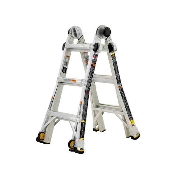 14 ft. Reach Aluminum Multi-Position Ladder, 375 lbs. Load Capacity Type 1AA Duty Rating