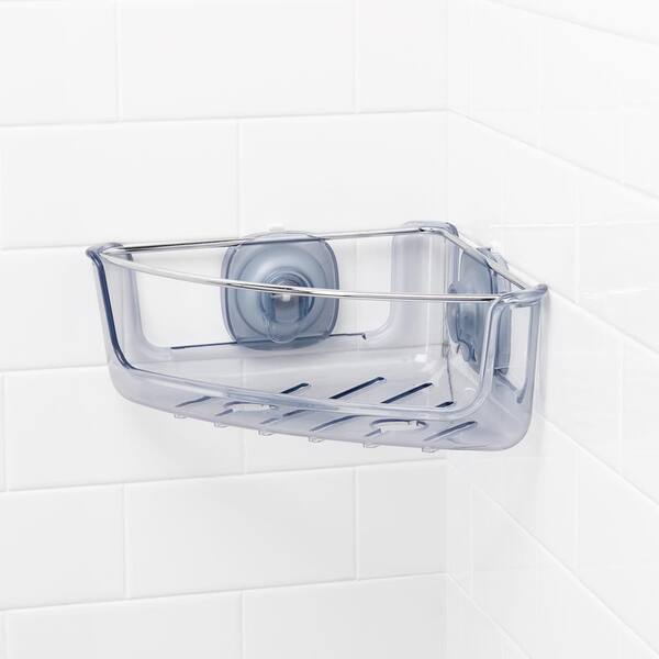 OXO Good Grips Strong Hold Suction Corner Shower Caddy in Stainless