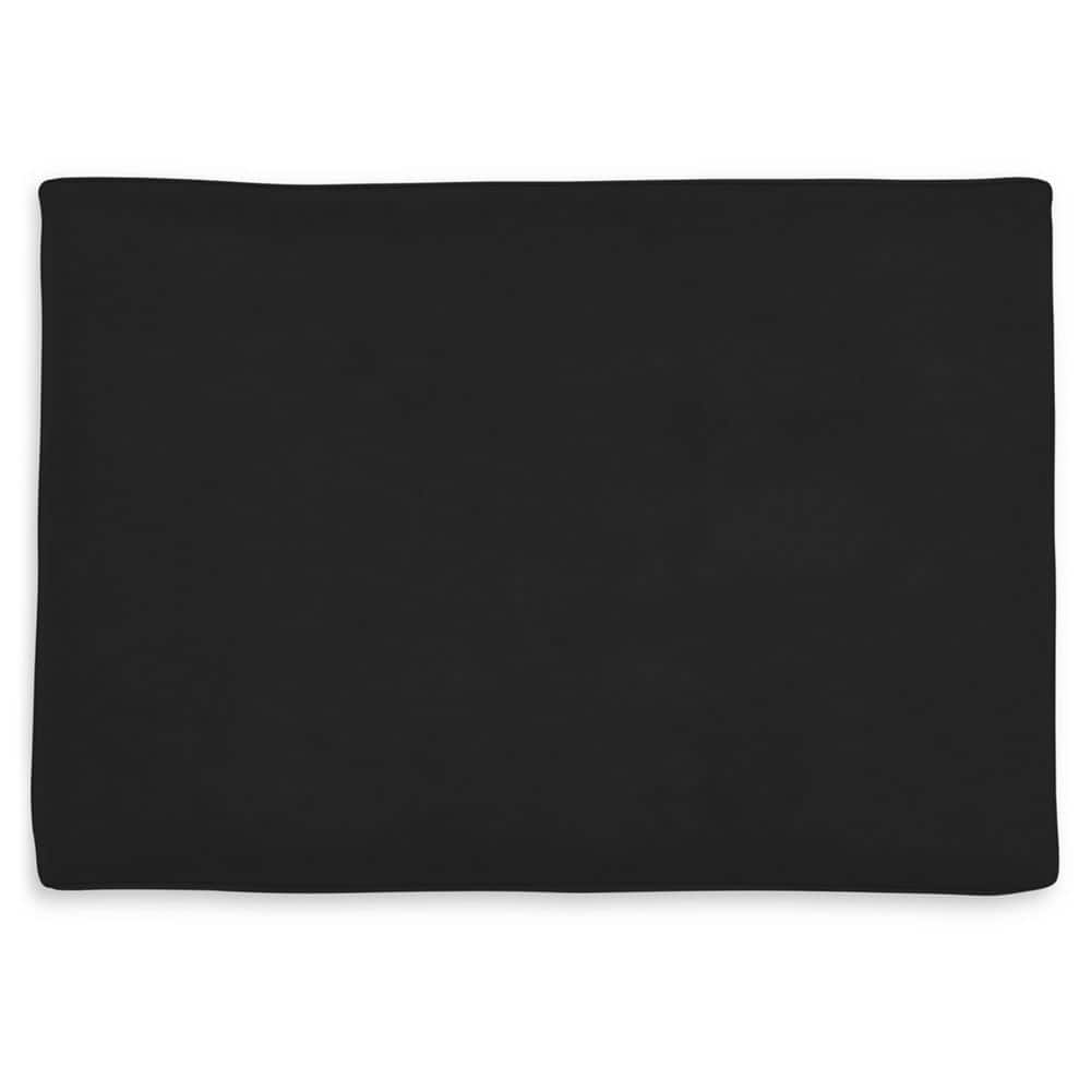 Onyx Black Velvet Contemporary Ottoman, 34"