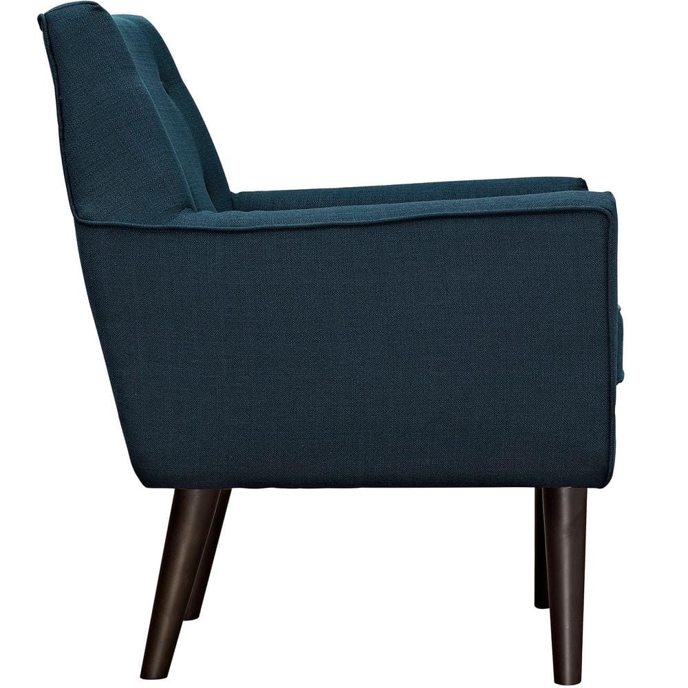 Azure Mid-Century Modern Button-Tufted Accent Chair