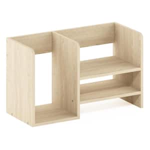 Hermite 9.29 in. Tall Bauhaus Oak Wood 4-Shelf Desktop Bookcase