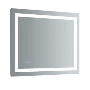 32 in. W x 24 in. H LED Lighted Single Frameless Bathroom Mirror with Anti Fog Dimmable Vanity