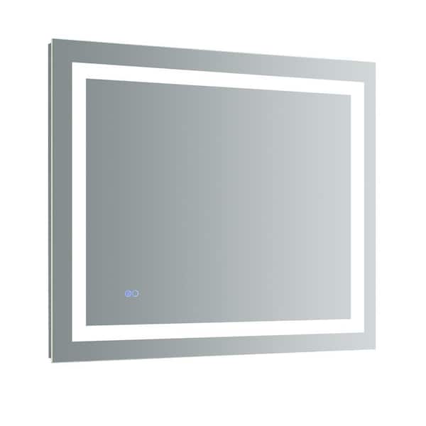 TOOLKISS 32 in. W x 24 in. H LED Lighted Single Frameless Bathroom 