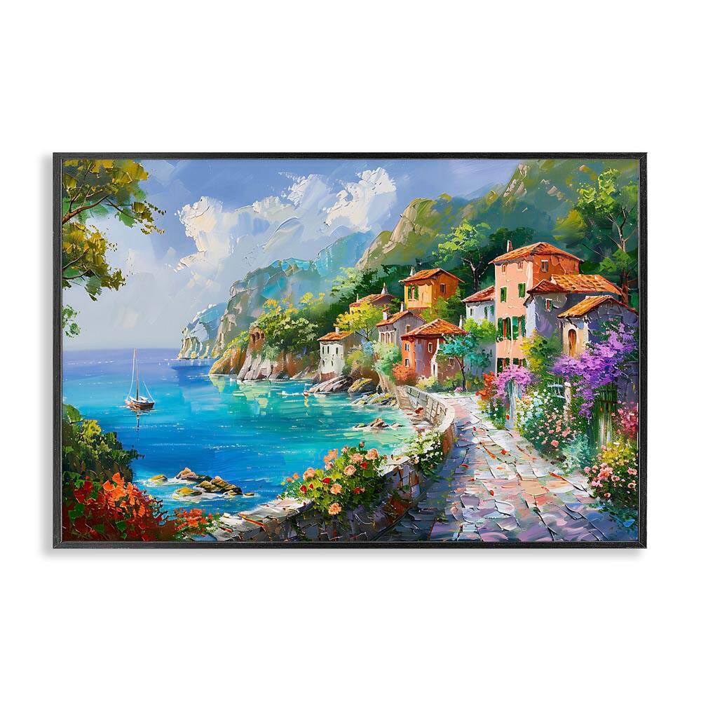Pathway Along Coast by LSR Design Studio Black Framed Nature Giclee Art Print 12 in. x 18 in. price history on PriceWatchPro