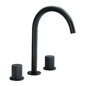 Alexa 360° Swivel High Arc 8 in. Widespread Double-Handle Bathroom Faucet in Matte Black for Vanity, Laundry (1-Pack)