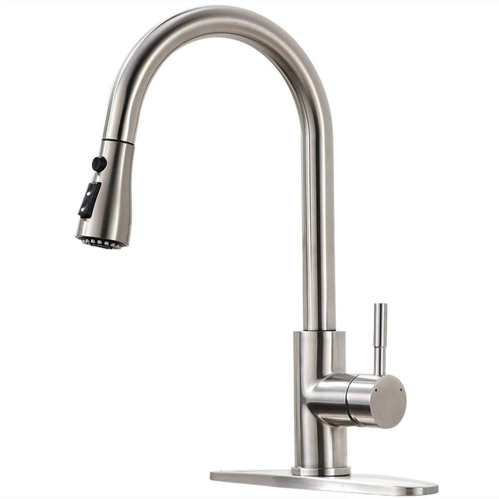 Flg Single Handle Commercial Pull Down Sprayer Kitchen Faucet With Advanced Spray Pull Out 7639