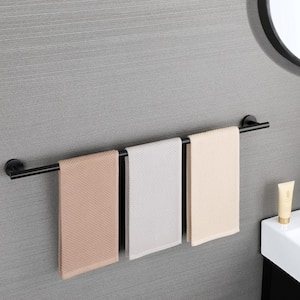 30 in. Wall Mounted Towel Bar in Stainless Steel Matte Black