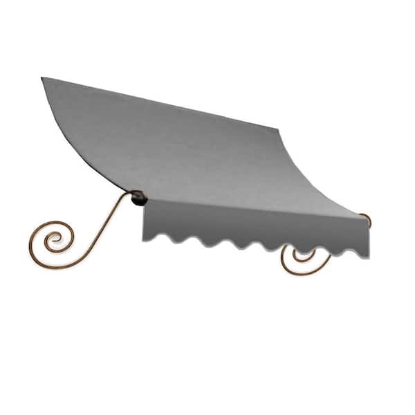 AWNTECH 3.38 ft. Wide Charleston Window/Entry Fixed Awning (24 in. H x 12 in. D) Gray