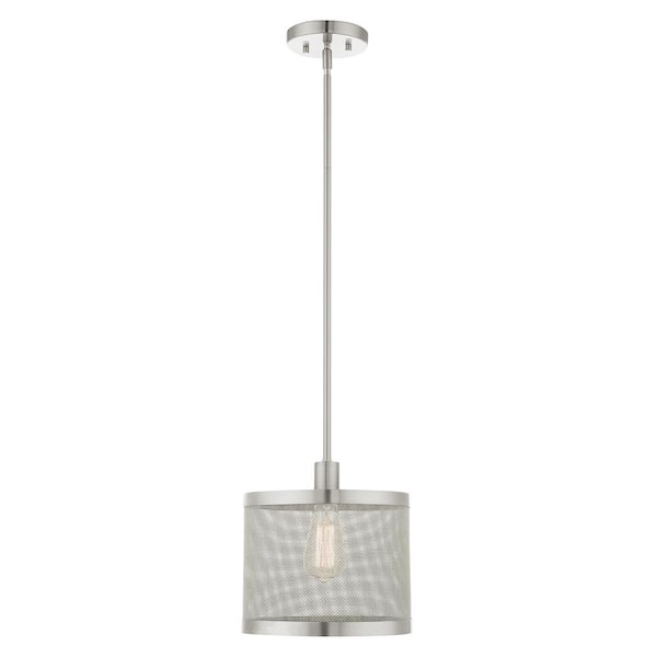 Ardsley 1-Light Brushed Nickel Pendant with Stainless Steel Mesh Shade