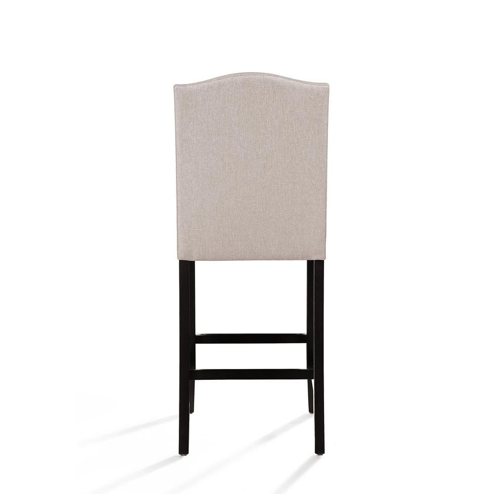 Wheat and Walnut Extra Tall Upholstered Counter Stools, Set of 2