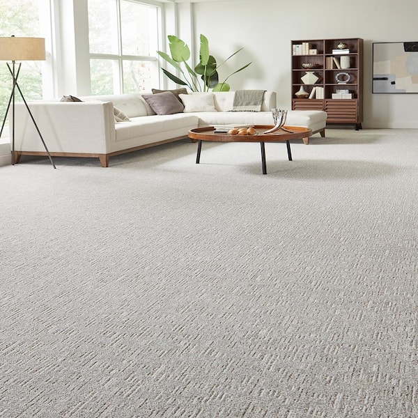 Star of the Show Oceanic Gray 37 oz. Polyester Pattern Installed Carpet