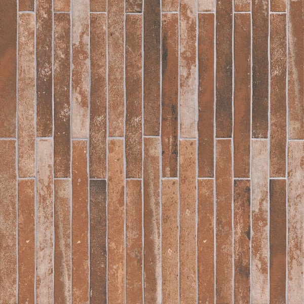 MSI Capella Red Brick 2 in. x 18 in. Matte Porcelain Floor and