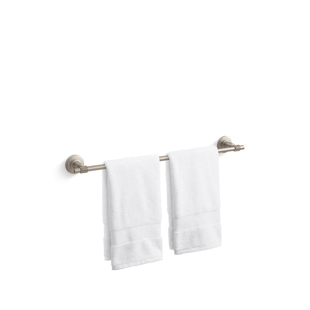 Vibrant Brushed Nickel 24-Inch Wall Mounted Towel Bar