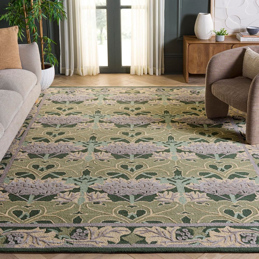 Earthly Treasures 9 ft. x 12 ft. Sage/Beige Botanical Trellis Area Rug price history on PriceWatchPro