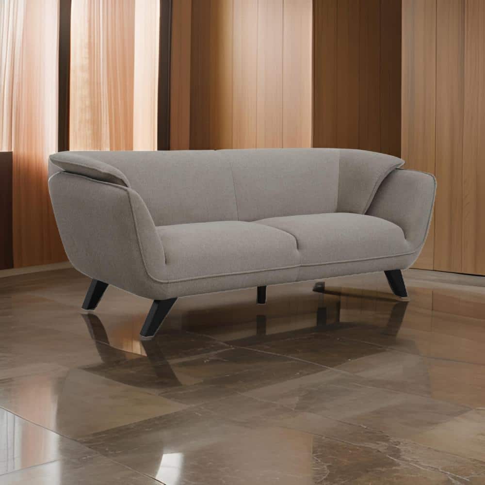 Naeli 86 Inch Taupe Brown Linen Flared Arm Sofa