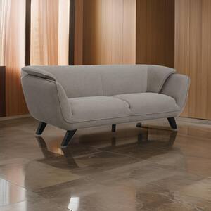 Naeli 33.5 in. Flared Arm Fabric Rectangle Sofa in. Brown and Black