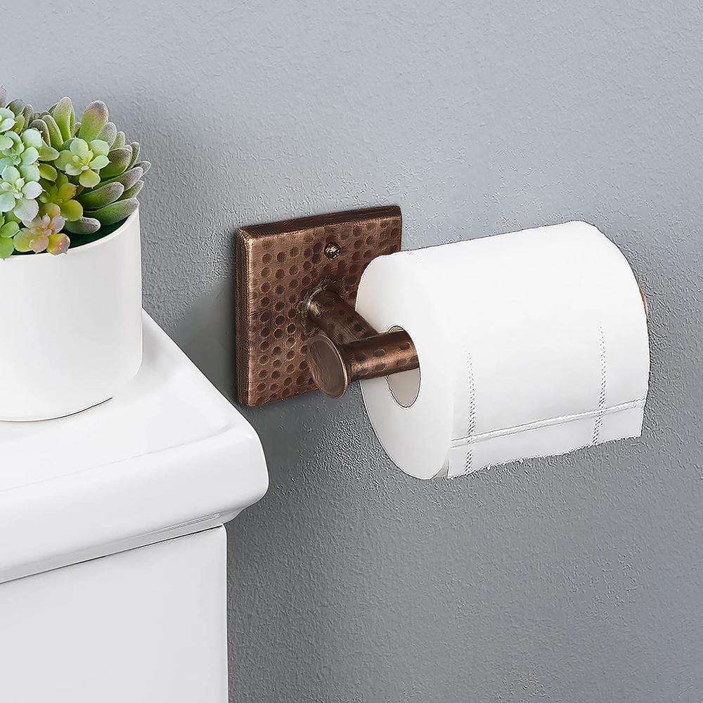 Hand Hammered Antique Copper Wall Mount Toilet Paper Holder