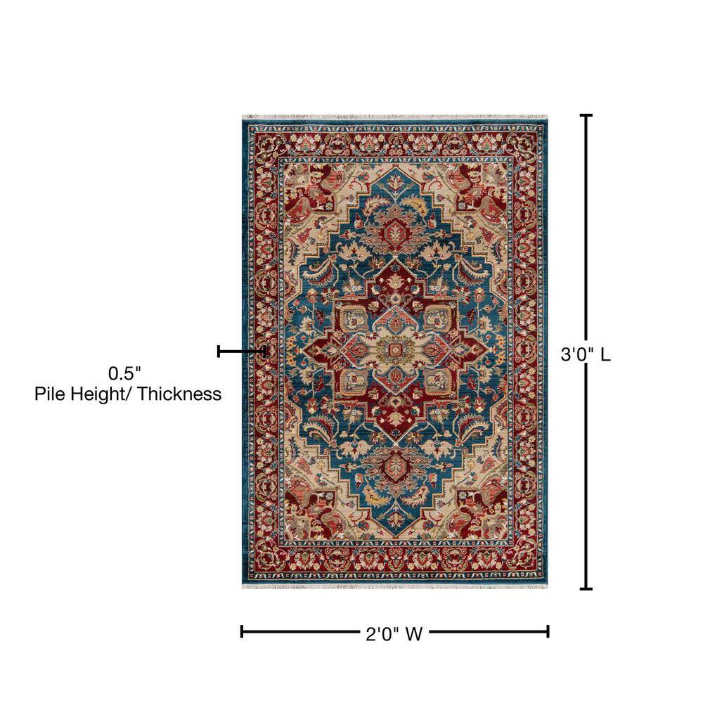 Lenox Blue Flat Woven Wool and Synthetic Area Rug
