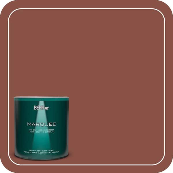 BEHR MARQUEE 1 qt. #PPU2-18 Spice One-Coat Hide Semi-Gloss Enamel Interior Paint & Primer