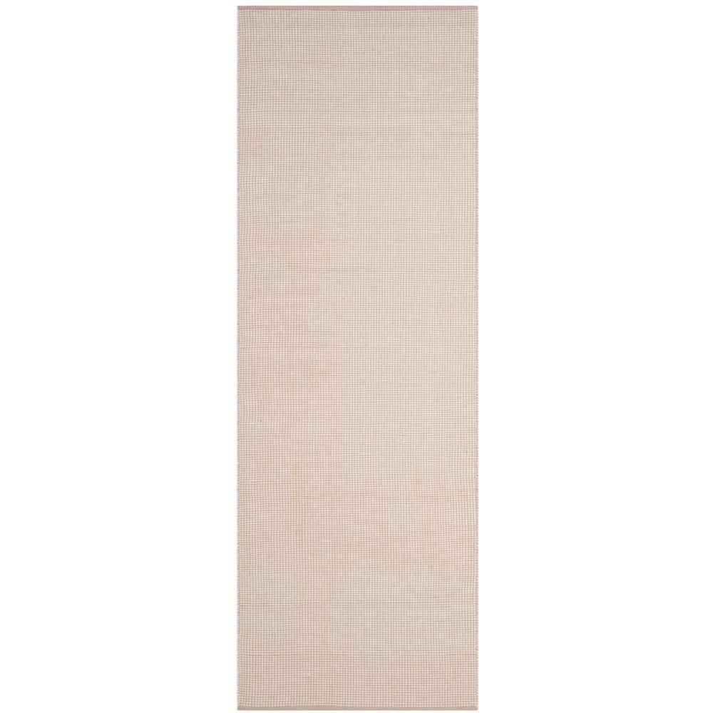 Ivory and Grey Flat Woven Cotton Runner Rug