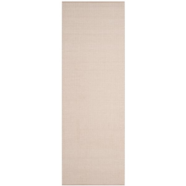 Montauk 2 ft. x 12 ft. Ivory/Gray Solid Color Runner Rug