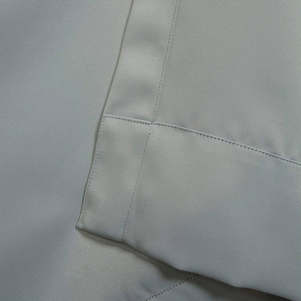 Neutral Grey Velvet Blackout Grommet Curtain Panel