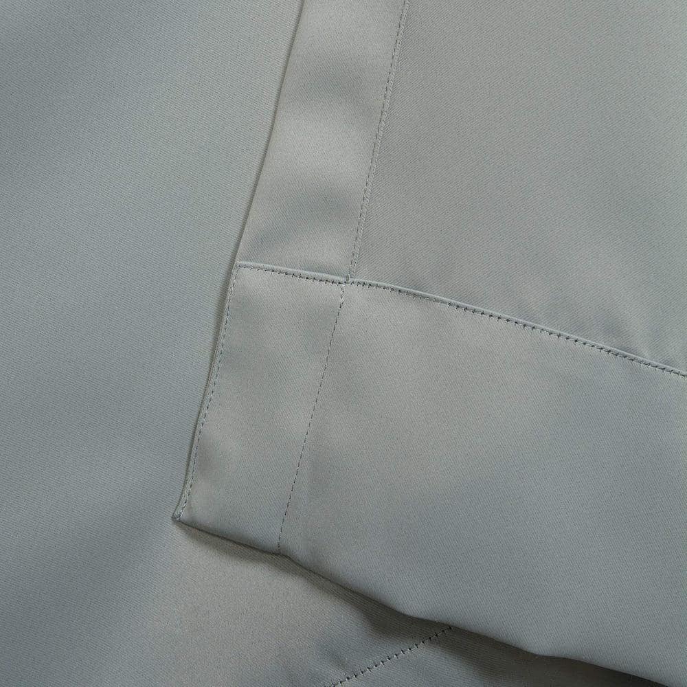 Neutral Grey Velvet Blackout Grommet Curtain Panel