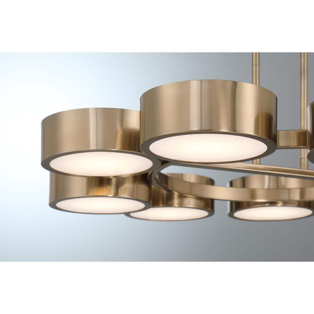 Noble Brass and Crystal 9-Light LED Chandelier