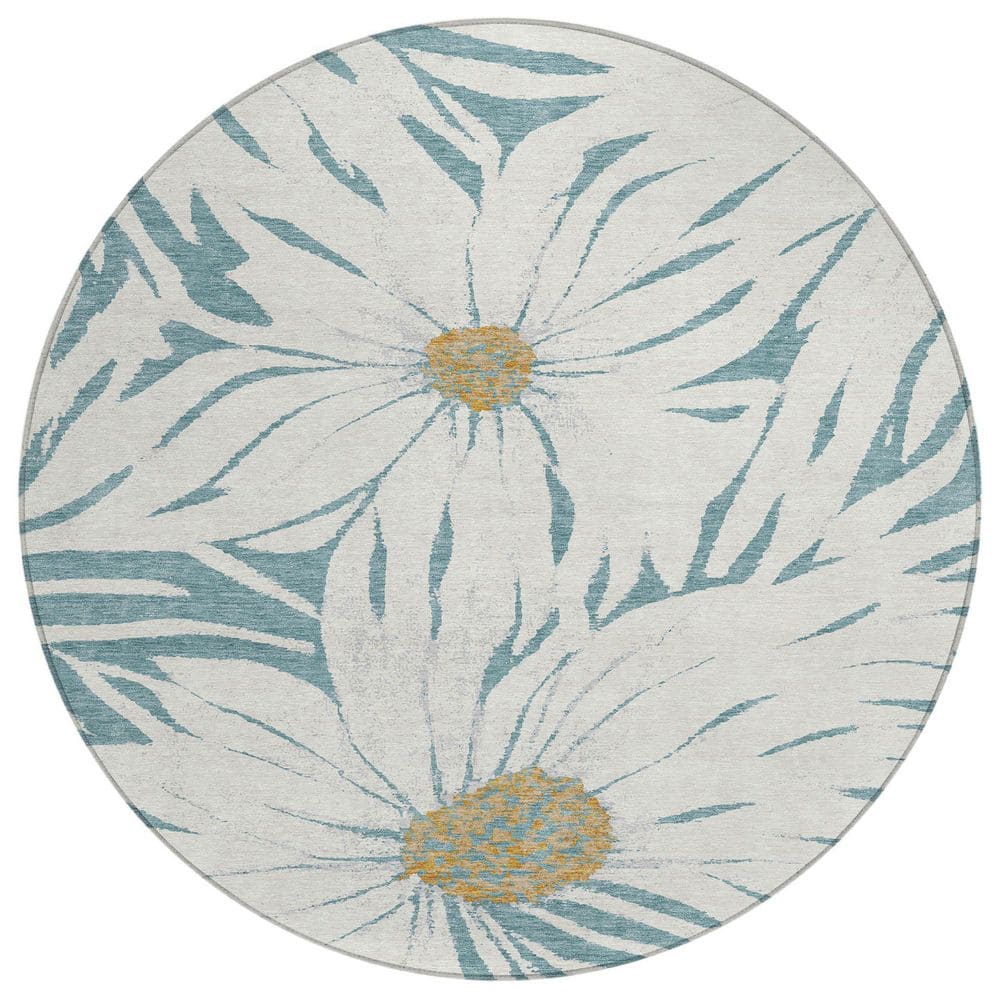 Chantille Machine Washable Indoor/Outdoor Abstract ACN2263 Teal 8 ft. x 8 ft. Area Rug price history on PriceWatchPro