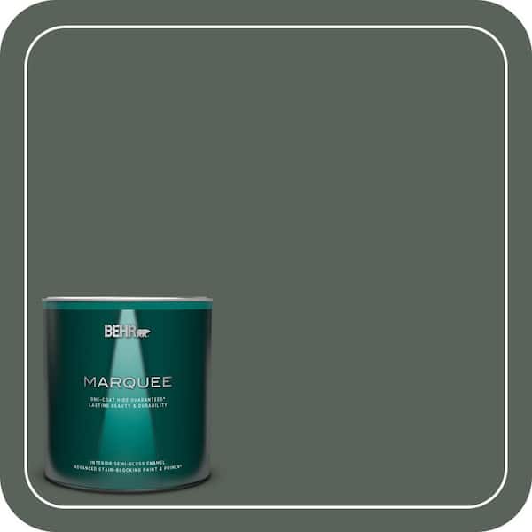 BEHR MARQUEE 1 qt. #ECC-21-3 Imperial Palm Semi-Gloss Enamel Interior Paint & Primer