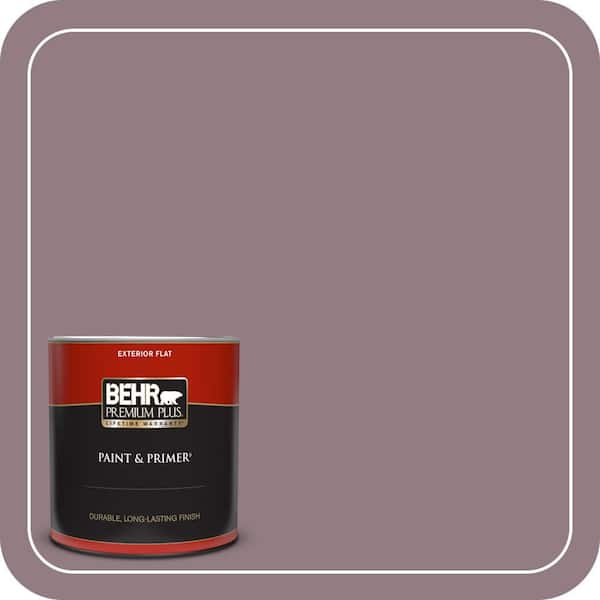 BEHR PREMIUM PLUS 1 qt. #100F-5 Gypsy Magic Flat Exterior Paint & Primer