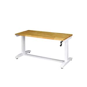 62 in. Adjustable Height Work Table in White