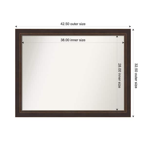Amanti Art Lara Bronze 42.5 in. W x 32.5 in. H Custom Non-Beveled Wood Framed Bathroom Vanity Wall Mirror