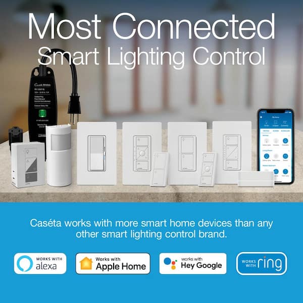 Lutron Diva Smart Dimmer Switch Starter Kit for Caseta Smart Lighting, with Smart Hub + Pico Remote, 150-Watt LED (DVRF-BDG-1D)