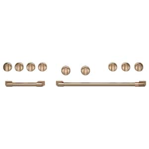 48 in. Front Control Gas Range Handle and Knob Kit in Brushed Bronze