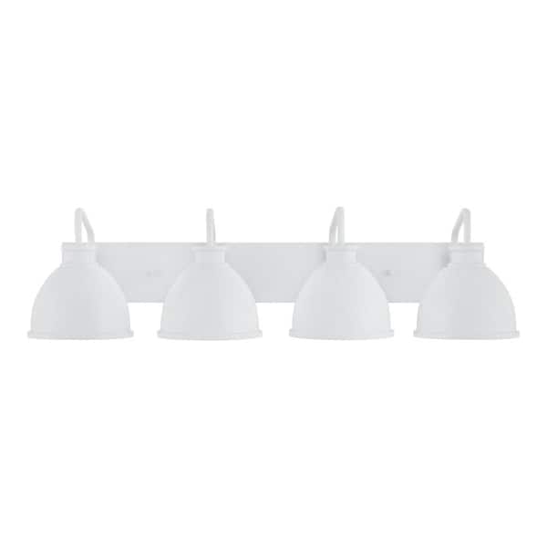 Hampton Bay Tallulah 30 in 4-Light White Bathroom Vanity Light