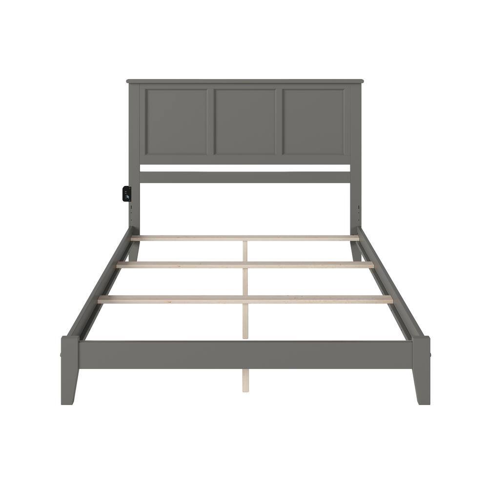 Madison Queen Size Grey Upholstered Wood Frame Bed with Drawers