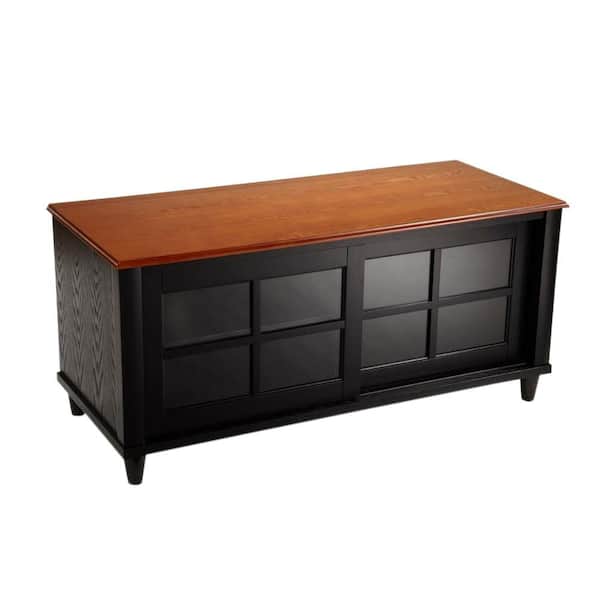 Convenience Concepts Designs2Go French Country Black and Oak Storage Entertainment Center